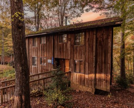 Trailside cabin in the fall