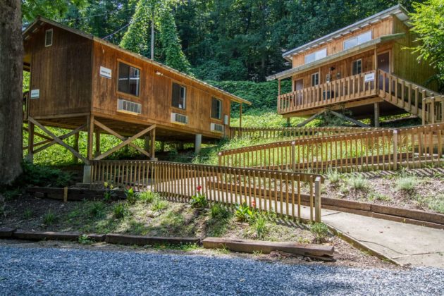 Exterior of the bunkhouses