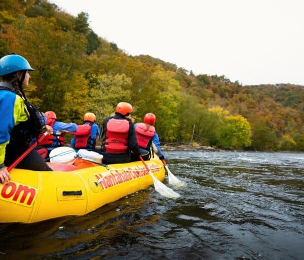 Fall rafting on the French Broad River in North Carolina