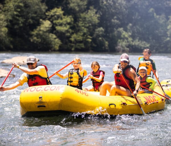 Family rafting on the chattahoochee river
