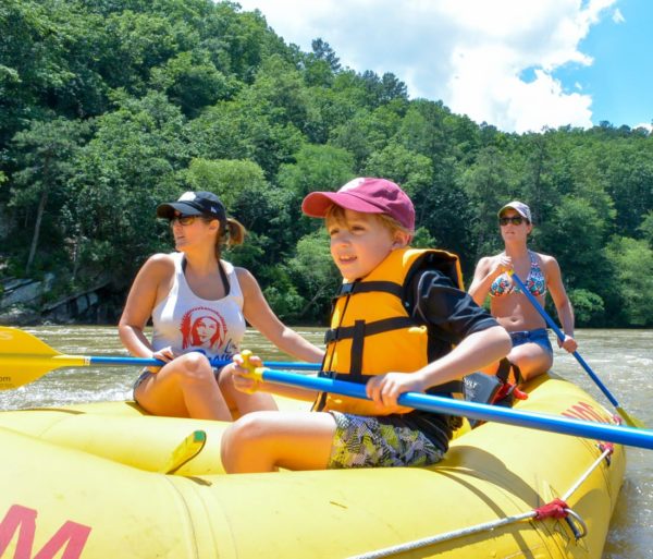 Family on a Chattahoochee River Raft Rentals - Roswell trip