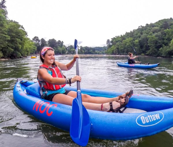 Guests riding in inflatable duckies on the Chattahoochee River Inflatable Kayak/Ducky Rentals - Metro trip