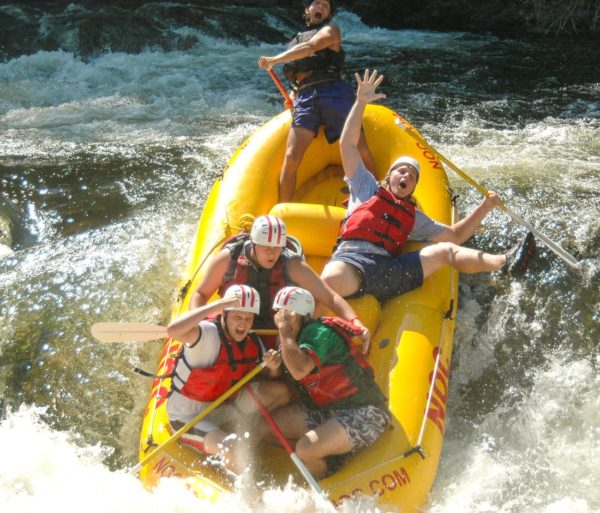 Guests going head first into a rapid on the Chattooga River Rafting: Section III (with Lunch) trip