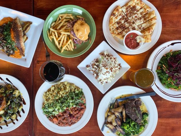 Meals and drinks at River's End Restaurant