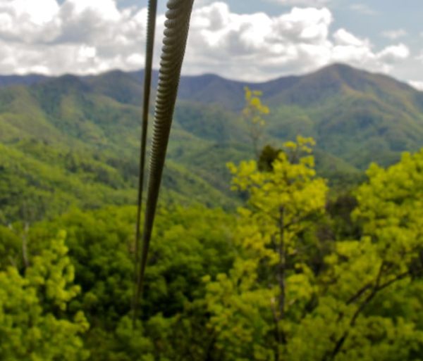 zip line on the Mountaintop Zip Line Tour