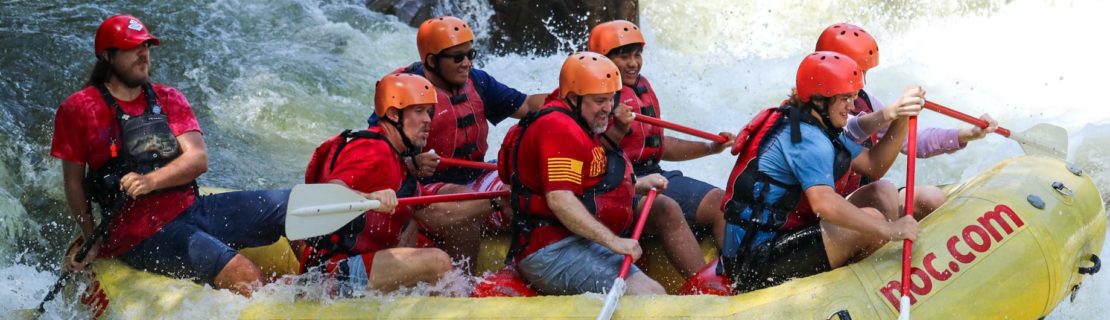 Group going through rapids on the Ocoee River Rafting: Middle Ocoee trip