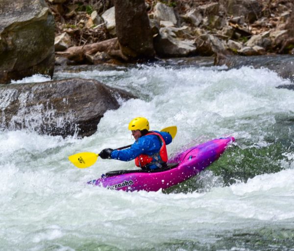 Kayaking during the week of rivers course