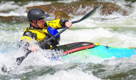 Kayaking during the week of rivers course