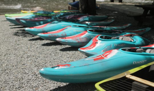 kayaks on the ground