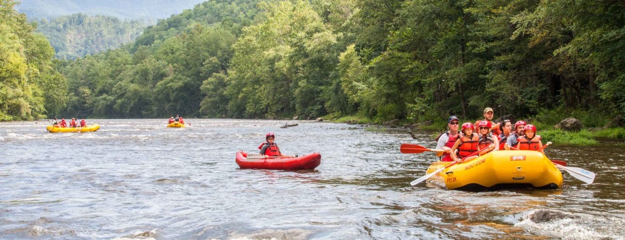 Guests rafting in Knoxville, TN