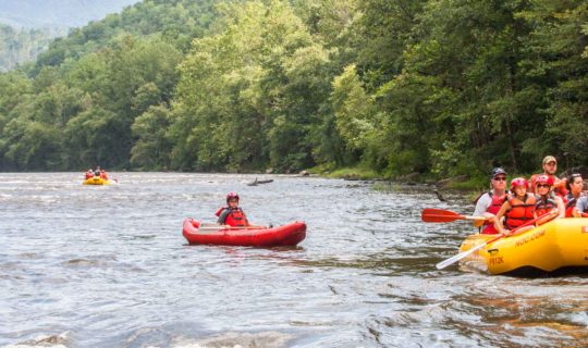 Guests rafting in Knoxville, TN