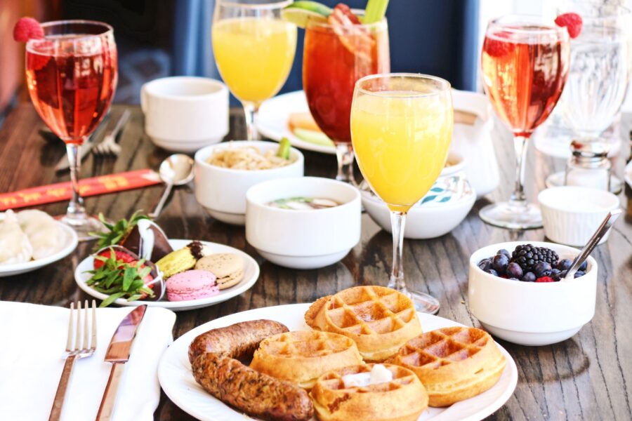 waffles-sausage-and-mimosa-brunch