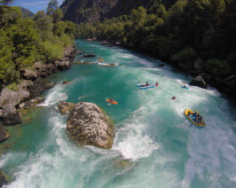 River paddling blue waters of futaleufu