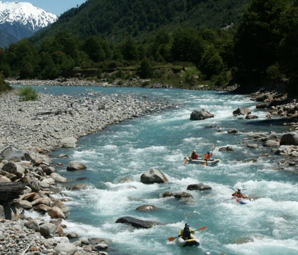 paddling river rapids in chile