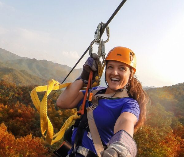 zipline in the fall