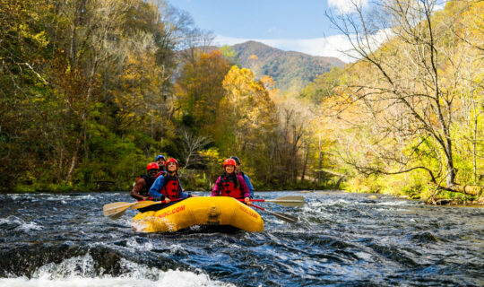 Fall rafting on the Nantahala River with the NOC.