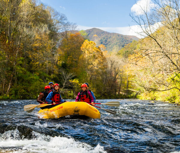 Fall rafting on the Nantahala River with the NOC.
