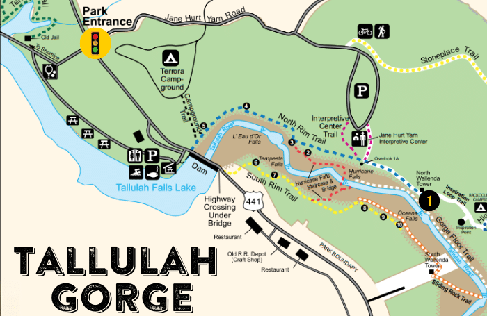 Tallulah Gorge Map