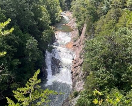 Waterfall cascading into Tallulah Gorge