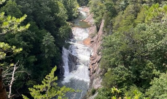 Waterfall cascading into Tallulah Gorge