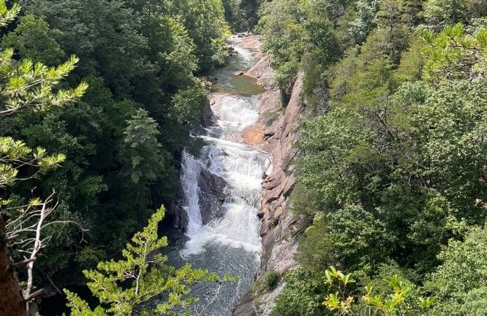 Waterfall cascading into Tallulah Gorge