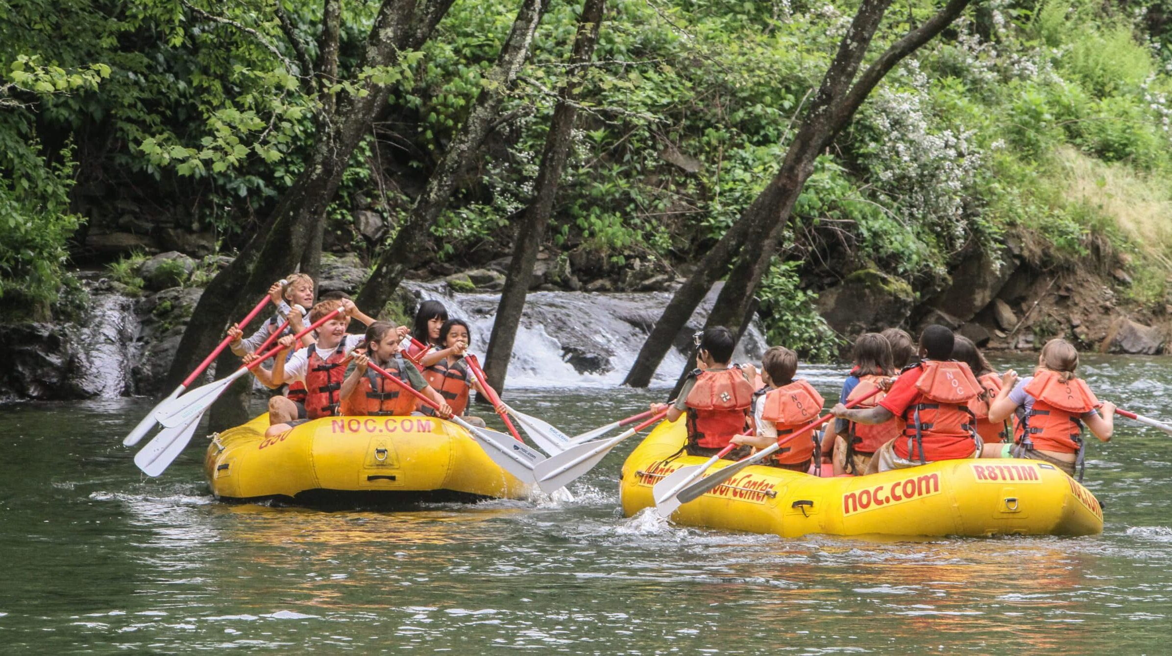 School group on rafting trip