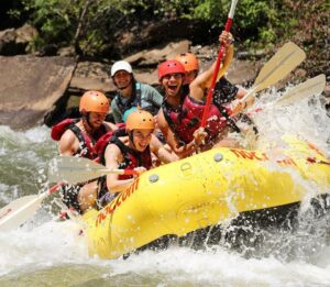 A group of guests on an Ocoee River rafting trip.