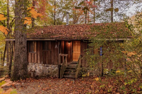 Fall Ash Cabin Exterior Entrance