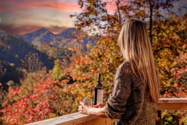 Fall from the porch of our Hemlocks Bungalows