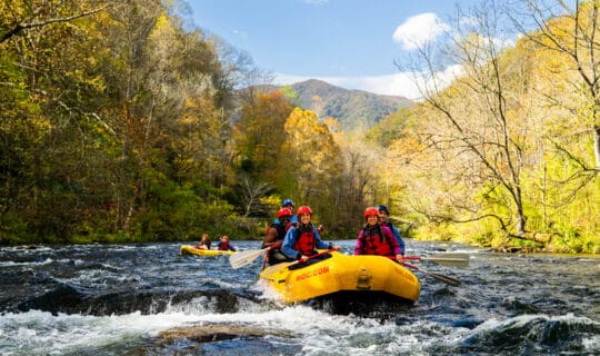 Fall rafting on the Nantahala River with the NOC.