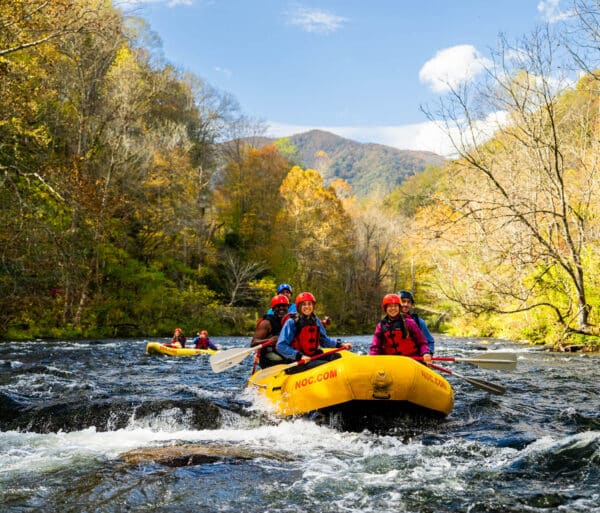 Fall rafting on the Nantahala River with the NOC.