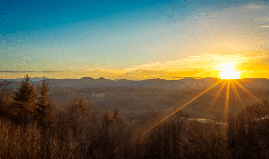 Sunset in Asheville off parkway