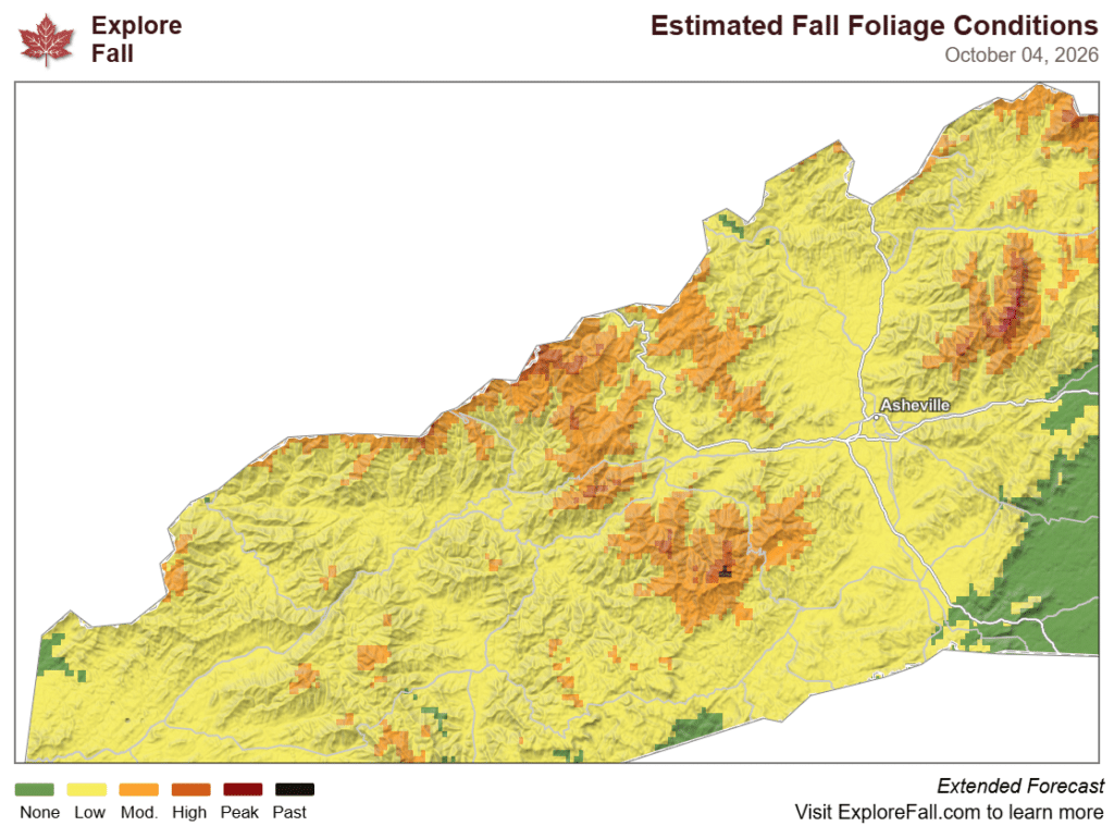 Fall foliage map for western north carolina