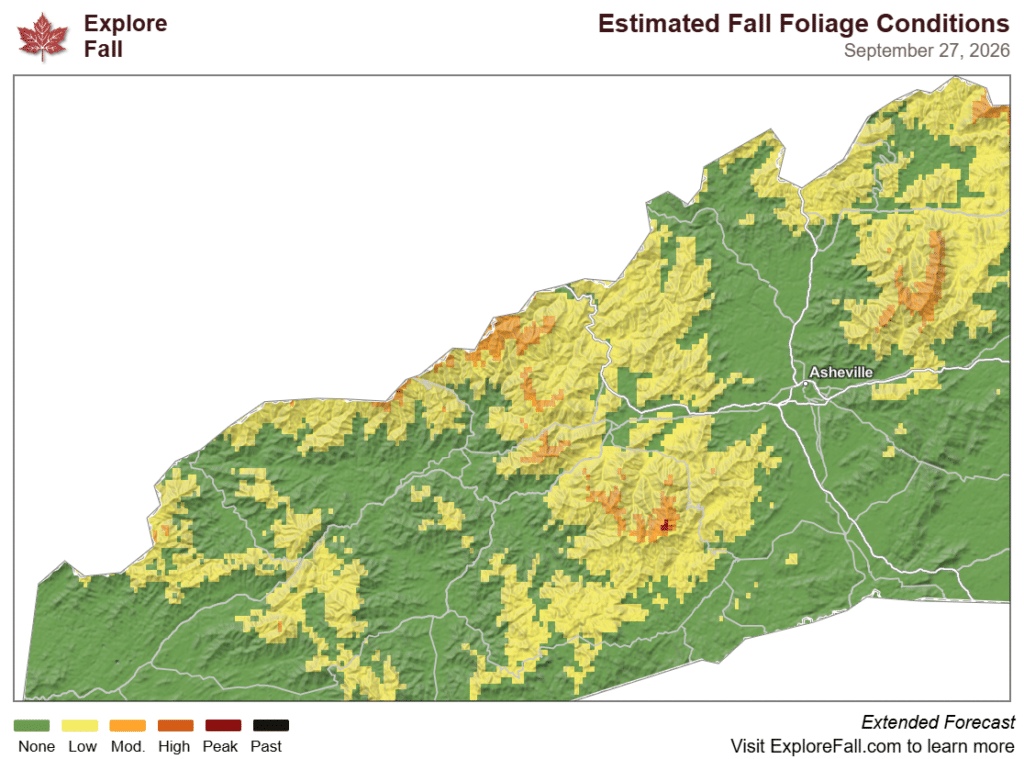 Fall foliage map for western north carolina