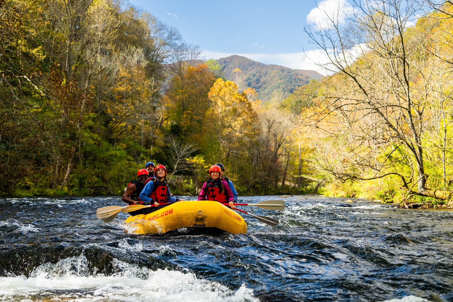 Fall rafting on the Nantahala River with the NOC.