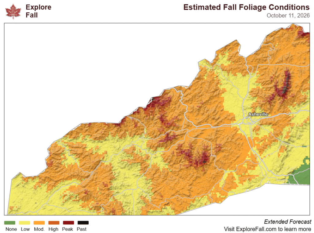 Fall foliage map for western north carolina