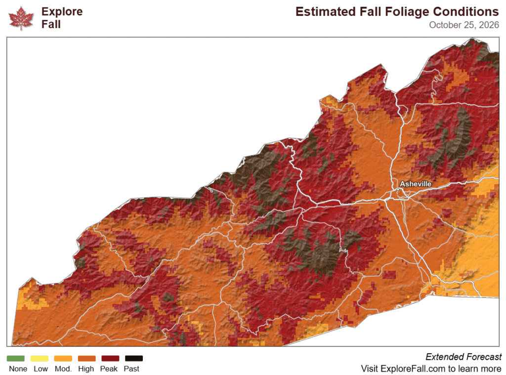 Fall foliage map for western north carolina