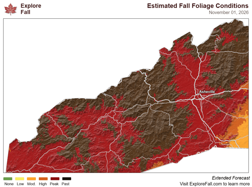 Fall foliage map for western north carolina