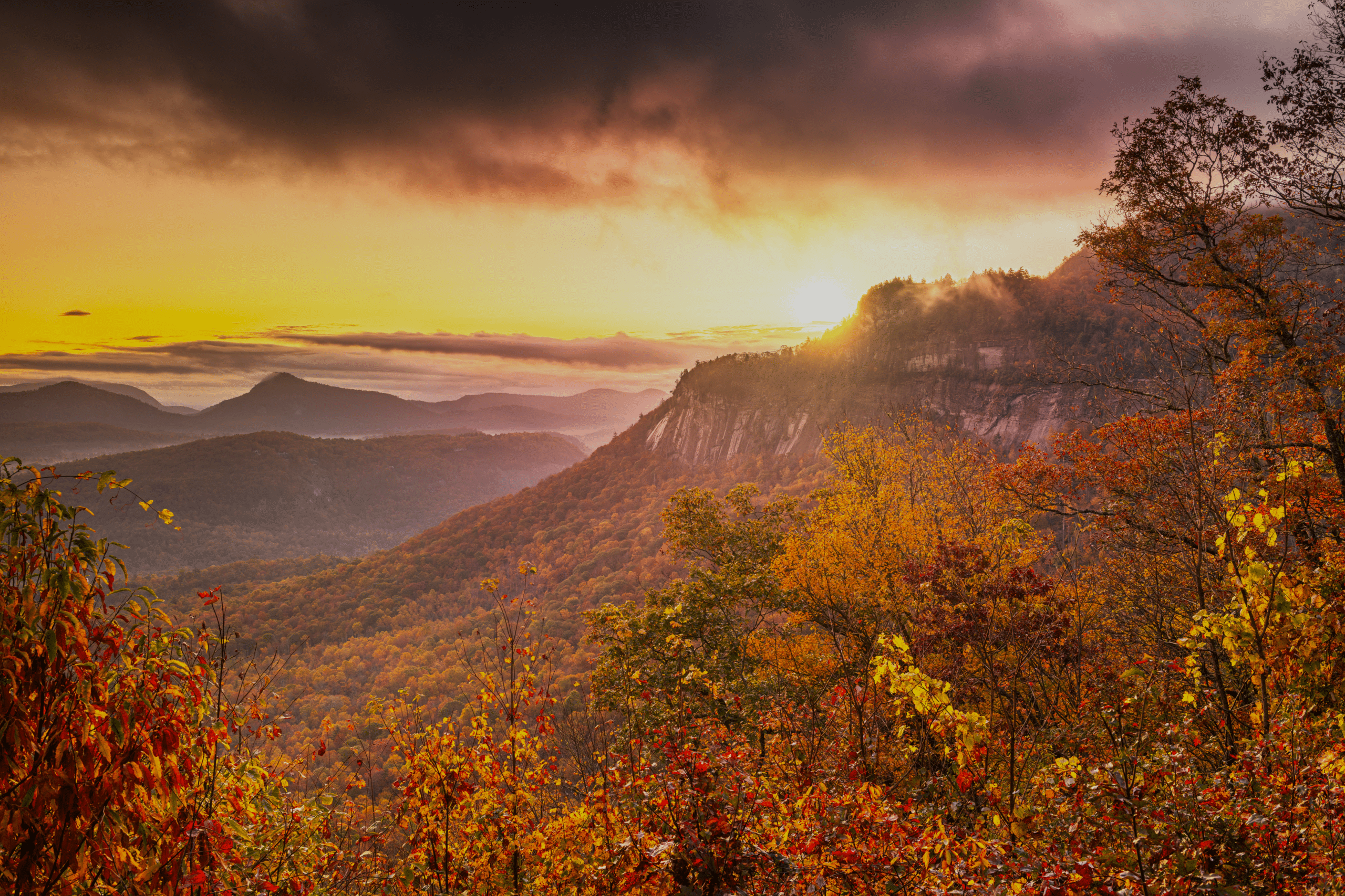 Whiteside Mountain in the Fall